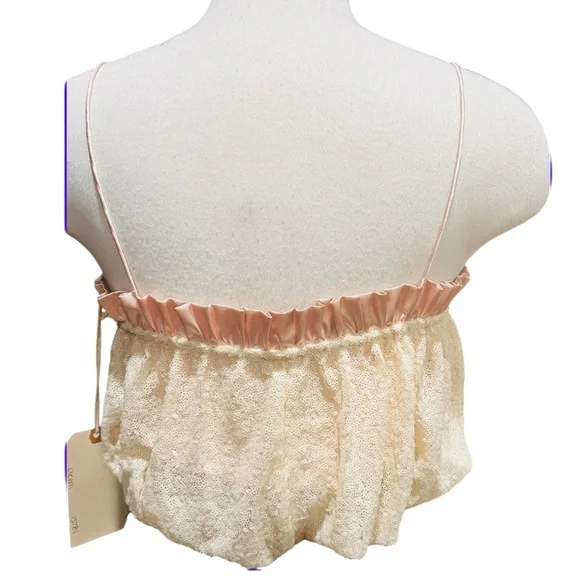 Anthropologie Sunday In Brooklyn Sequins and Ruffle Crop Top Size Small NWT - Picture 6 of 6